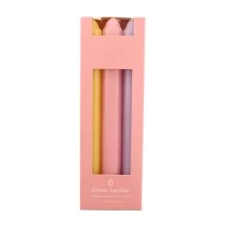 Dunelm Pack Of 6 Dinner Candles Pastels -Decorative Discount Store 30791647 alt02