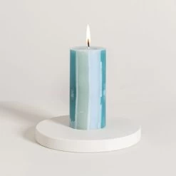 Dunelm Decorative Pillar Candle Blue -Decorative Discount Store 30791656 alt01