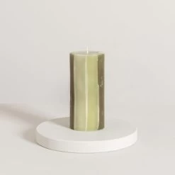 Dunelm Decorative Pillar Candle Green