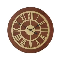 Dunelm Wooden Clock Walnut Gold 60cm -Decorative Discount Store 30792012 alt02