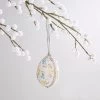 Dunelm White Embroidered Hanging Egg Decoration