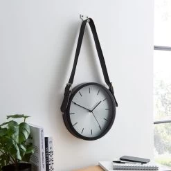 Dunelm Black Metal Hanging Clock 30cm