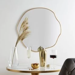 Dunelm Pond Mirror Round Gold 63cm