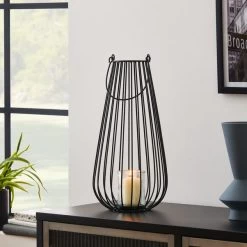 Dunelm Black Wire Lantern 40cm