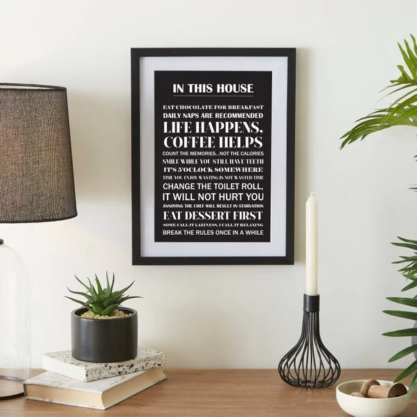 Dunelm House Rules Framed Print 1 Dunelm House Rules Framed Print