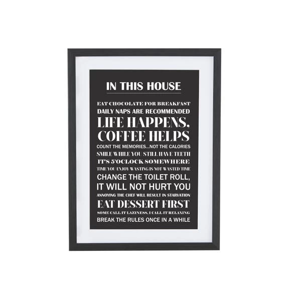 Dunelm House Rules Framed Print 3 Dunelm House Rules Framed Print - Image 3