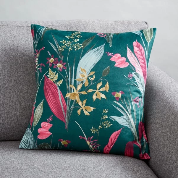 Dunelm Tropical Velour Cushion 1 Dunelm Tropical Velour Cushion