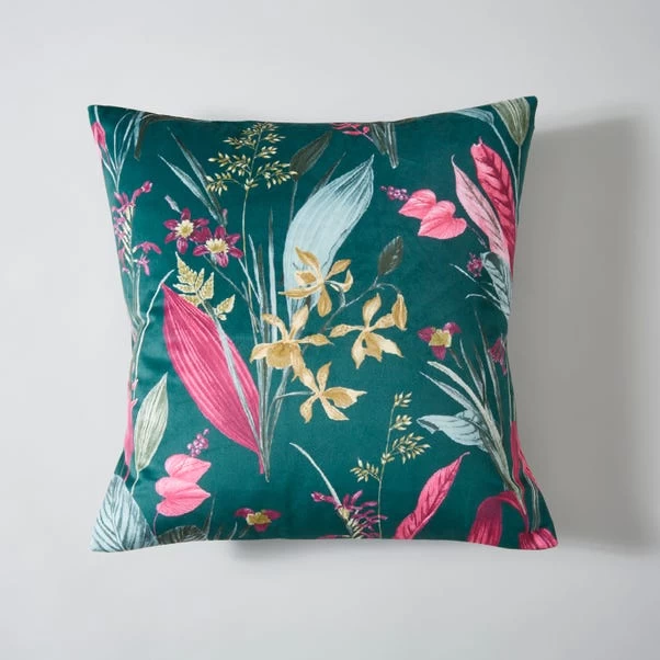 Dunelm Tropical Velour Cushion 2 Dunelm Tropical Velour Cushion - Image 2