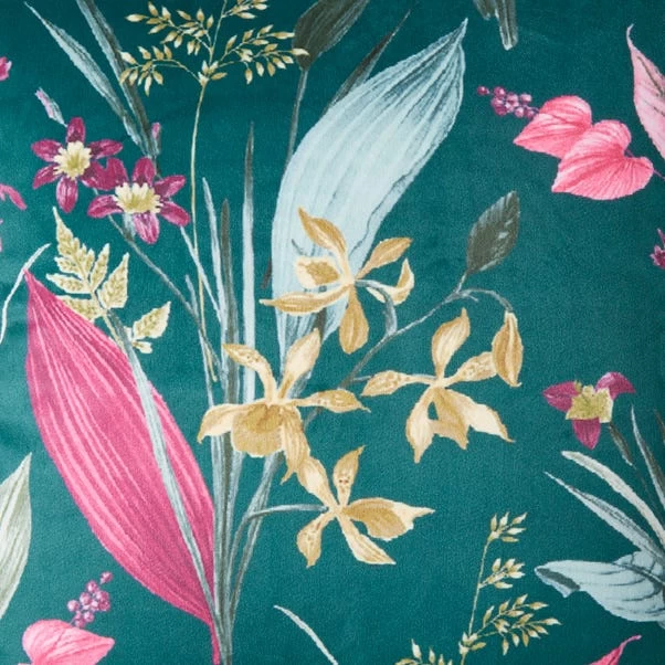 Dunelm Tropical Velour Cushion 4 Dunelm Tropical Velour Cushion - Image 4