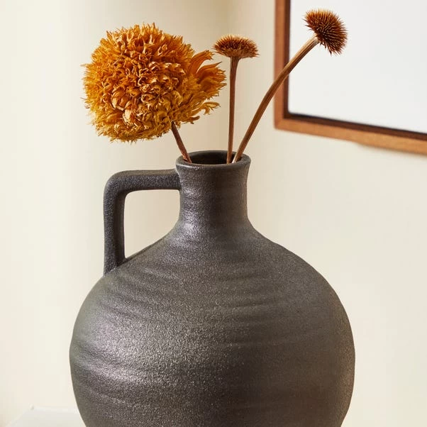 Dunelm Round Ceramic Vase With Handle 14cm 2 Dunelm Round Ceramic Vase With Handle 14cm - Image 2