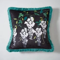 Dunelm Wysteria Velour Cushion
