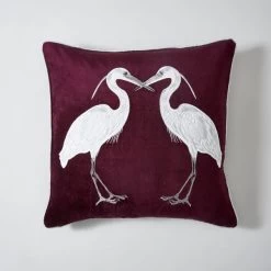 Dunelm Heron Plum Cushion -Decorative Discount Store 30796415 alt01