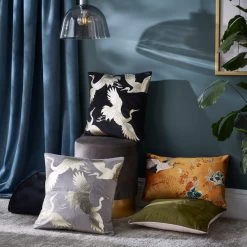 Dunelm Crane Foil Print Cushion -Decorative Discount Store 30796419 alt06