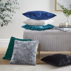 Dunelm Crushed Velour Cushion -Decorative Discount Store 30796439 alt03
