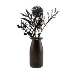 Dunelm Black Floral Arrangement In Glass 26cm -Decorative Discount Store 30796536 alt03