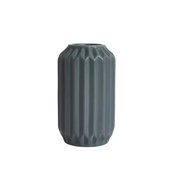 Dunelm Fluted Vase 14cm Pacific 2 Dunelm Fluted Vase 14cm Pacific - Image 2