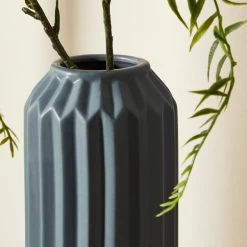 Dunelm Fluted Vase 25cm Pacific -Decorative Discount Store 30796793 alt01