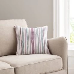 Dunelm Stripe Embroidery Cushion