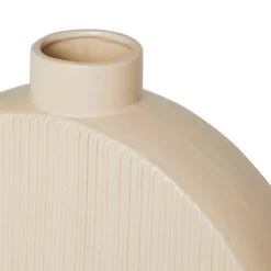 Dunelm Flat Circular Vase 40cm White Sand -Decorative Discount Store 30797981 alt03