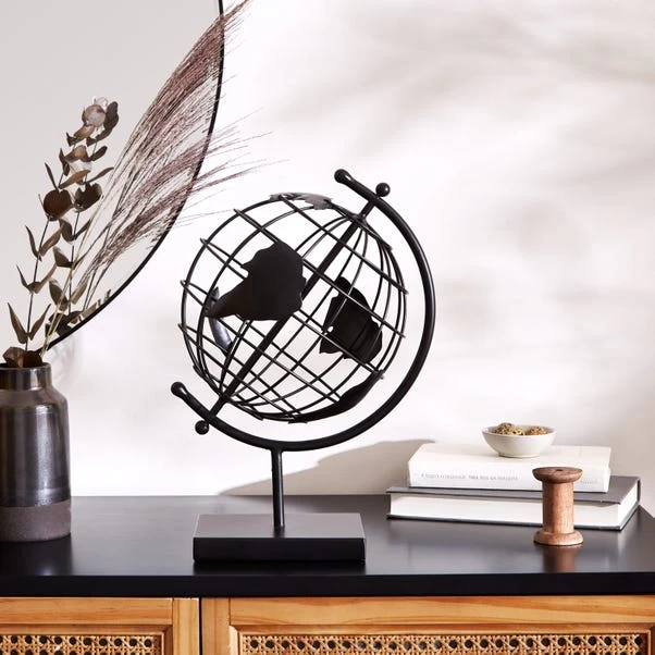 Dunelm Black Metal Globe 1 Dunelm Black Metal Globe