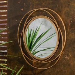 Dunelm Indoor Outdoor Gold Luxe Mirror 70cm