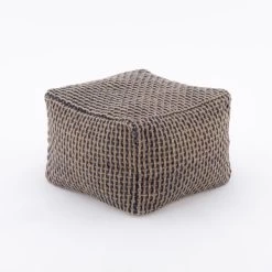 Dunelm Jute Diamond Pouffe Navy -Decorative Discount Store 30799699 alt02