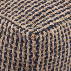 Dunelm Jute Diamond Pouffe Navy -Decorative Discount Store 30799699 alt03