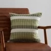 Dunelm Chenille Stripe Green Cushion