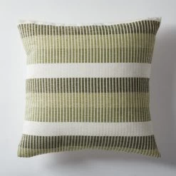 Dunelm Chenille Stripe Green Cushion -Decorative Discount Store 30799949 alt01