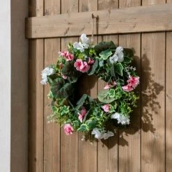Dunelm Pink Pansy Wreath 40cm