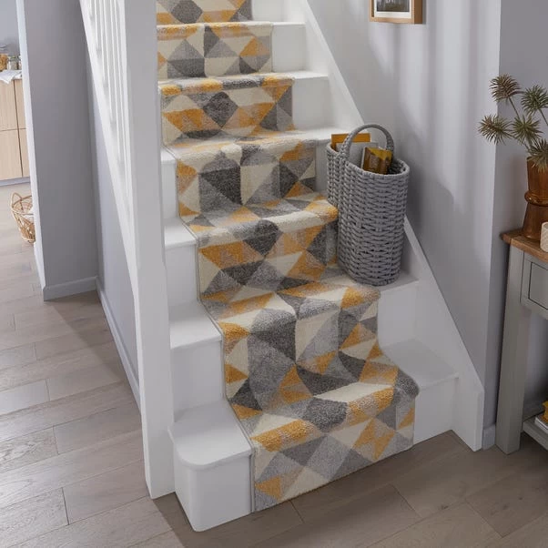 Dunelm Geo Squares Stair Runner 1 Dunelm Geo Squares Stair Runner