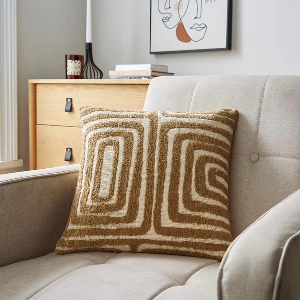 Dunelm Circular Knit Squares Cushion 1 Dunelm Circular Knit Squares Cushion