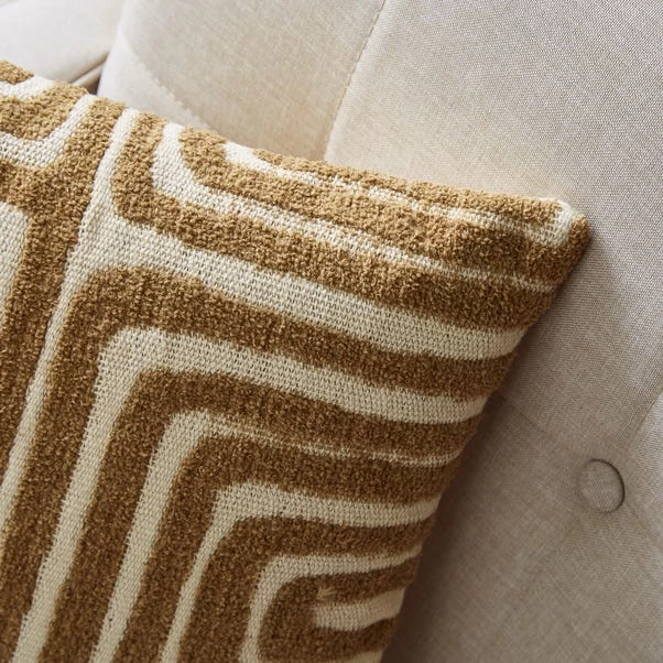 Dunelm Circular Knit Squares Cushion 2 Dunelm Circular Knit Squares Cushion - Image 2