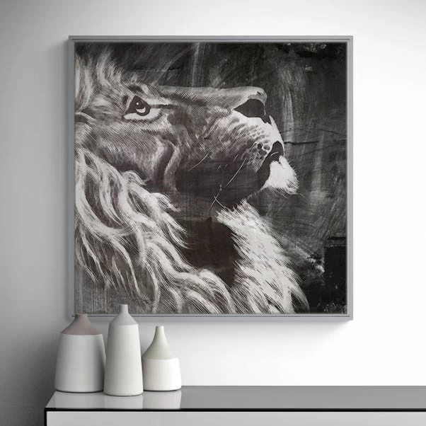 Dunelm Chalk Lion Framed Print 1 Dunelm Chalk Lion Framed Print