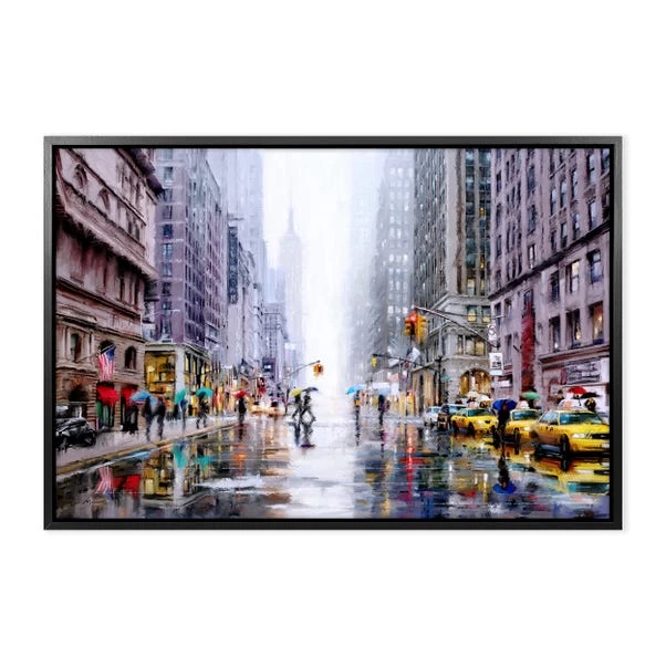 Dunelm Rainfall On 5th Avenue Framed Print 2 Dunelm Rainfall On 5th Avenue Framed Print - Image 2