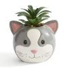 Dunelm Grey Cat Plant Pot