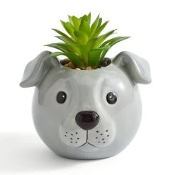 Dunelm Staffy Dog Plant Pot