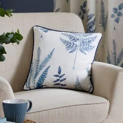 Dunelm Fern Blue Cushion