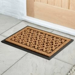 Dunelm Trellis Rubber And Coir Doormat