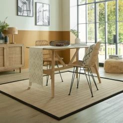 Dunelm Herringbone Jute Border Rug