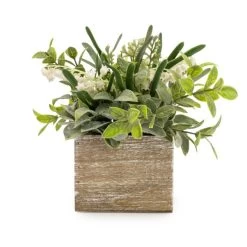 Dunelm Lily And Herbs In Wooden Box -Decorative Discount Store 30823509 alt01