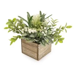 Dunelm Lily And Herbs In Wooden Box -Decorative Discount Store 30823509 alt02