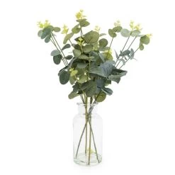 Dunelm 40cm Eucalyptus In Glass Vase